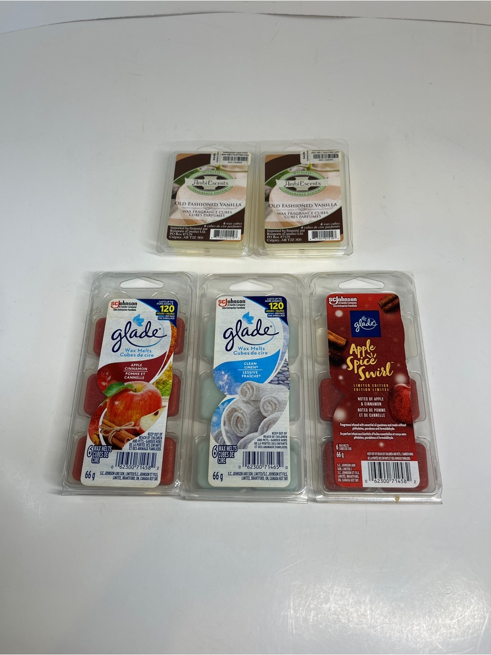 New Wax Melts Fragrance Cubes Lot Glade Ambi Escents Linen Apple Vanilla